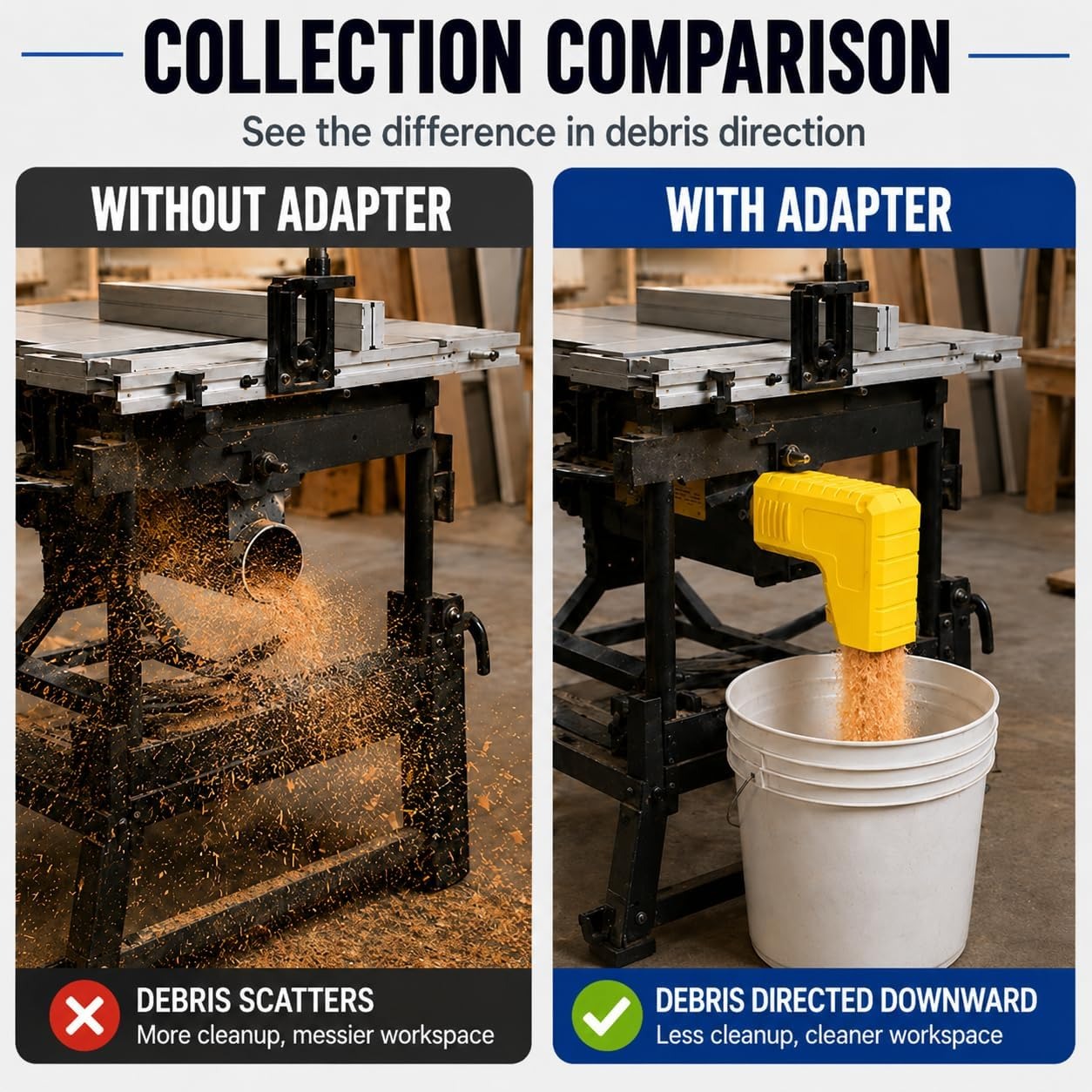 Adaptateur de collecte de sciu - Woodworking Dust Collection avis et prix