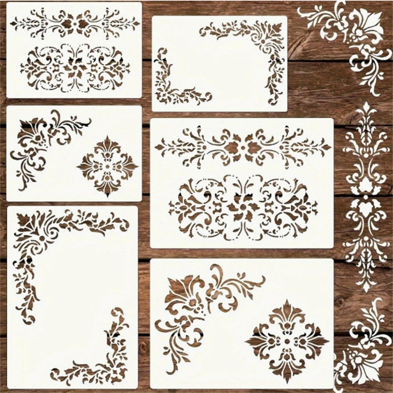 6 pochoirs floraux d'angle pou - Woodworking Veneer avis et prix